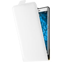 Kunst-Lederhülle für Huawei P9 Flip-Case weiﬂ + 2 Schutzfoli