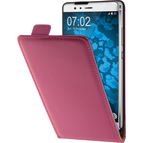 Kunst-Lederhülle für Huawei P9 Plus Flip-Case pink + 2 Schut