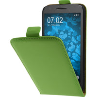 Kunst-Lederhülle für Lenovo Moto E3 Flip-Case grün + 2 Schut