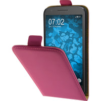 Kunst-Lederhülle für Lenovo Moto E3 Flip-Case pink + 2 Schut