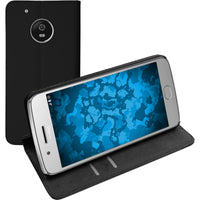 Kunst-Lederhülle für Lenovo Moto G5 Plus Book-Case schwarz +