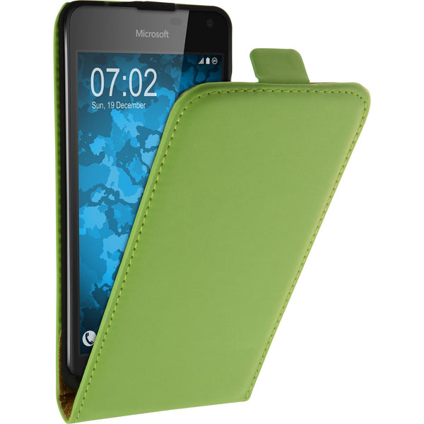 Kunst-Lederhülle für Microsoft Lumia 650 Flip-Case grün + 2