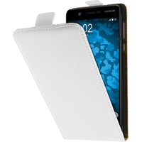 Kunst-Lederhülle für Nokia 5 Flip-Case weiﬂ + 2 Schutzfolien