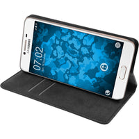 Kunst-Lederhülle für Samsung Galaxy C5 Book-Case schwarz + 2