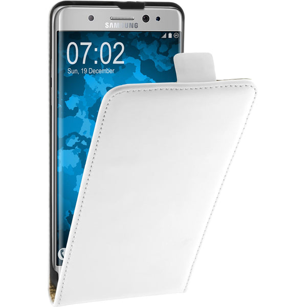 Kunst-Lederhülle für Samsung Galaxy Note FE Flip-Case weiﬂ C