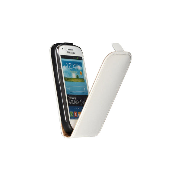 Kunst-Lederhülle für Samsung Galaxy S3 Mini Flip-Case weiß C