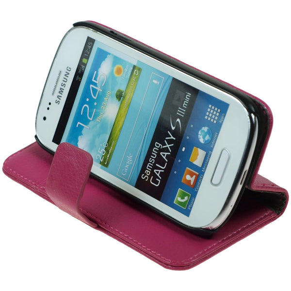Kunst-Lederhülle für Samsung Galaxy S3 Mini Premium pink Cov