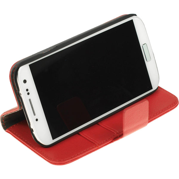 Kunst-Lederhülle für Samsung Galaxy S4 Premium rot + 2 Schut