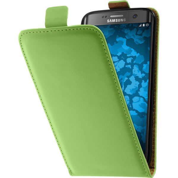 Kunst-Lederhülle für Samsung Galaxy S7 Edge Flip-Case grün C
