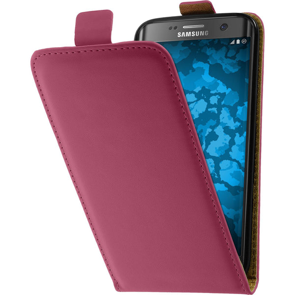 Kunst-Lederhülle für Samsung Galaxy S7 Edge Flip-Case pink C