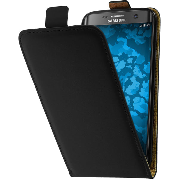 Kunst-Lederhülle für Samsung Galaxy S7 Edge Flip-Case schwar