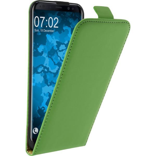 Kunst-Lederhülle für Samsung Galaxy S8 Flip-Case grün + flex