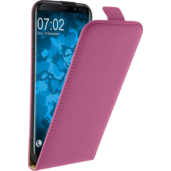 Kunst-Lederhülle für Samsung Galaxy S8 Flip-Case pink + flex
