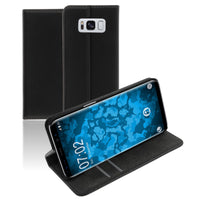 Kunst-Lederhülle für Samsung Galaxy S8 Plus Book-Case schwar