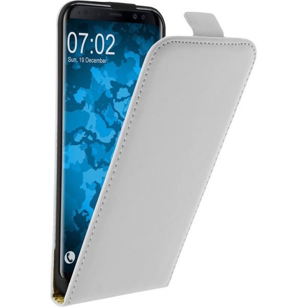 Kunst-Lederhülle für Samsung Galaxy S8 Plus Flip-Case weiﬂ +