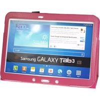 Kunst-Lederhülle für Samsung Galaxy Tab 3 10.1 Wallet pink +
