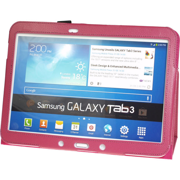 Kunst-Lederhülle für Samsung Galaxy Tab 3 10.1 Wallet pink +