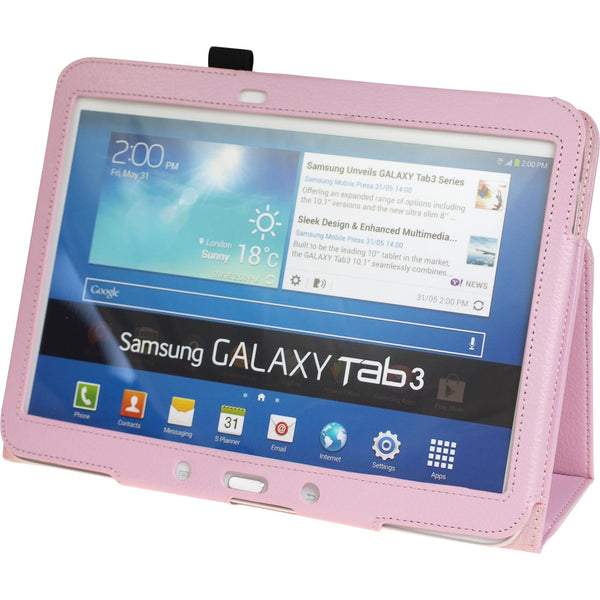 Kunst-Lederhülle für Samsung Galaxy Tab 3 10.1 Wallet rosa +