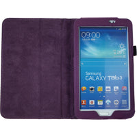 Kunst-Lederhülle für Samsung Galaxy Tab 3 7.0 Wallet lila +