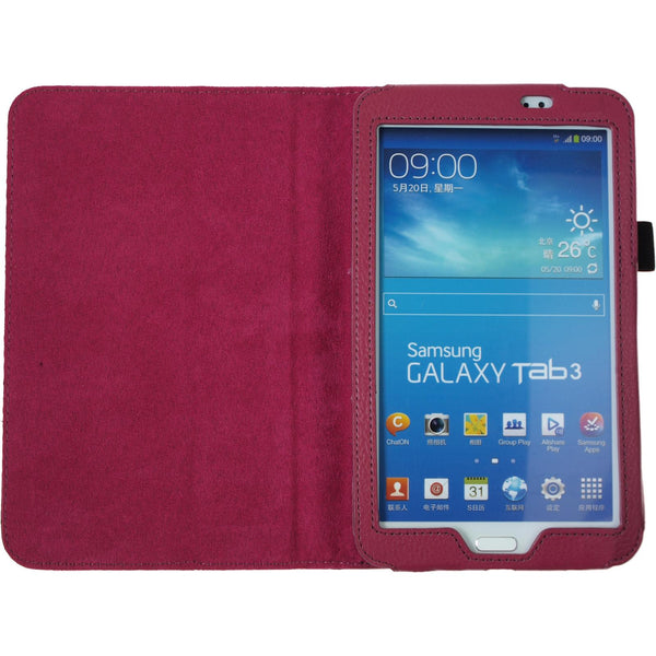 Kunst-Lederhülle für Samsung Galaxy Tab 3 7.0 Wallet pink +