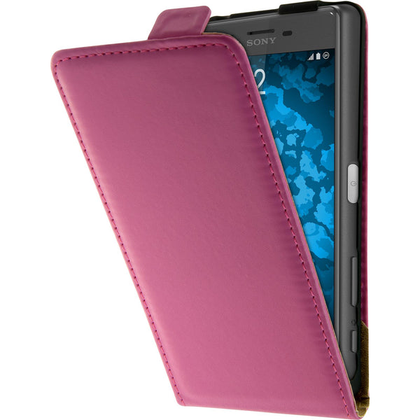 Kunst-Lederhülle für Sony Xperia X Flip-Case pink + 2 Schutz