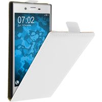 Kunst-Lederhülle für Sony Xperia XZs Flip-Case weiﬂ + 2 Schu