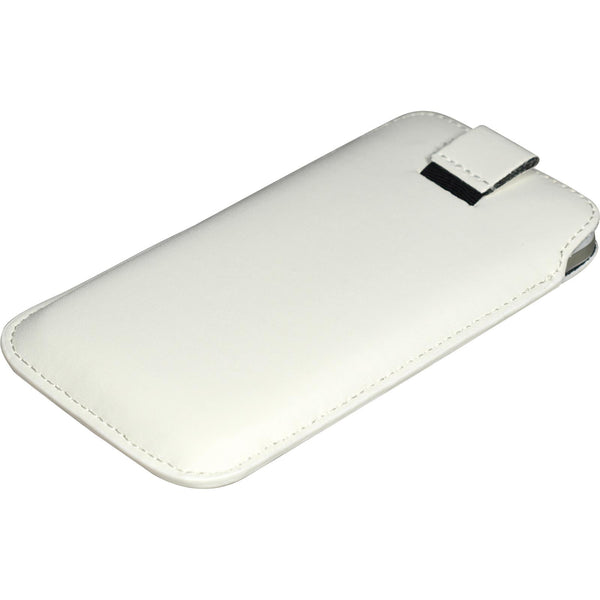 Kunst-Lederhülle für HTC One X Tasche weiß + 2 Schutzfolien