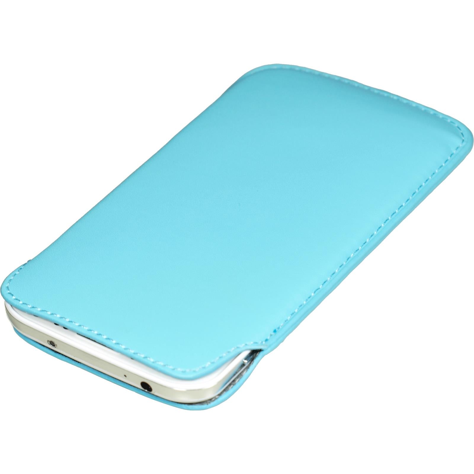 Kunst-Lederhülle für Samsung Galaxy S4 Tasche hellblau + 2 S