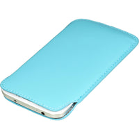 Kunst-Lederhülle für Samsung Galaxy S4 Tasche hellblau + 2 S