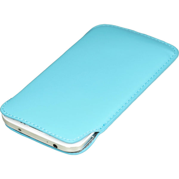 Kunst-Lederhülle für Samsung Galaxy S4 Tasche hellblau + 2 S