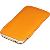 Kunst-Lederhülle für Samsung Galaxy S4 Tasche orange + 2 Sch
