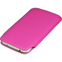 Kunst-Lederhülle für Samsung Galaxy S4 Tasche pink + 2 Schut