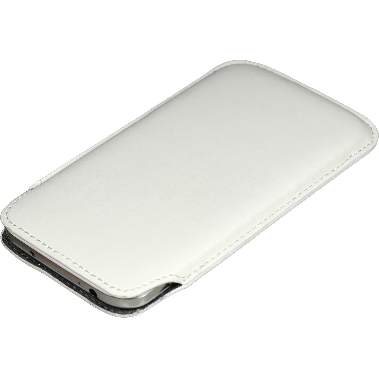 Kunst-Lederhülle für Samsung Galaxy S4 Tasche weiß + 2 Schut