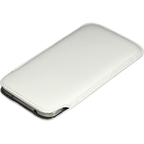Kunst-Lederhülle für Samsung Galaxy S4 Tasche weiß + 2 Schut