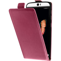Kunst-Lederhülle für HTC Butterfly 3 Flip-Case pink Cover
