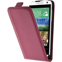 Kunst-Lederhülle für HTC Desire 610 Flip-Case pink + 2 Schut