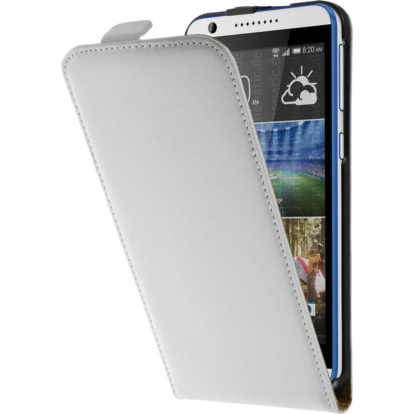 Kunst-Lederhülle für HTC Desire 820 Flip-Case weiß + 2 Schut