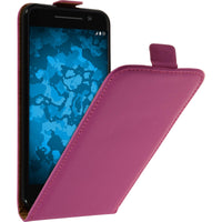 Kunst-Lederhülle für HTC One A9 Flip-Case pink + 2 Schutzfol