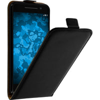 Kunst-Lederhülle für HTC One A9 Flip-Case schwarz + 2 Schutz