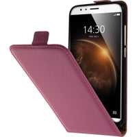 Kunst-Lederhülle für Huawei G8 Flip-Case pink + 2 Schutzfoli