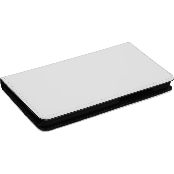 Kunst-Lederhülle für Huawei Honor 4c Book-Case weiﬂ + 2 Schu