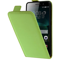 Kunst-Lederhülle für Huawei Honor 4c Flip-Case grün + 2 Schu