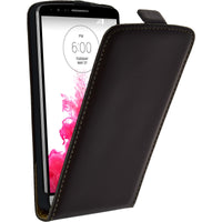 Kunst-Lederhülle für LG G3 Flip-Case braun + 2 Schutzfolien