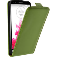 Kunst-Lederhülle für LG G3 Flip-Case grün + 2 Schutzfolien