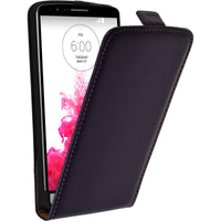 Kunst-Lederhülle für LG G3 Flip-Case lila + 2 Schutzfolien