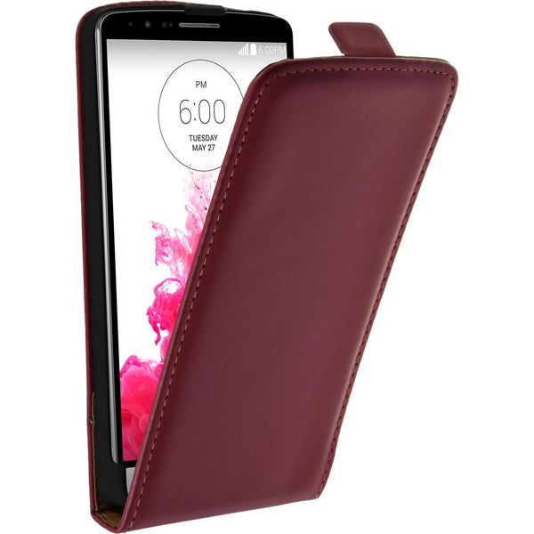 Kunst-Lederhülle für LG G3 Flip-Case pink + 2 Schutzfolien