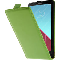 Kunst-Lederhülle für LG G4 Flip-Case grün + 2 Schutzfolien