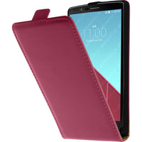 Kunst-Lederhülle für LG G4 Flip-Case pink + 2 Schutzfolien