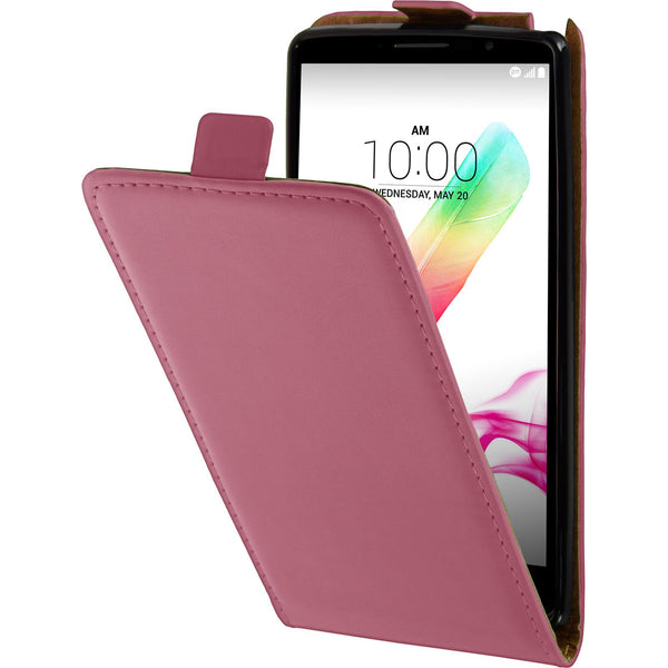 Kunst-Lederhülle für LG G4 Stylus Flip-Case pink + 2 Schutzf