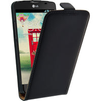 Kunst-Lederhülle für LG L80 Dual Flip-Case schwarz + 2 Schut